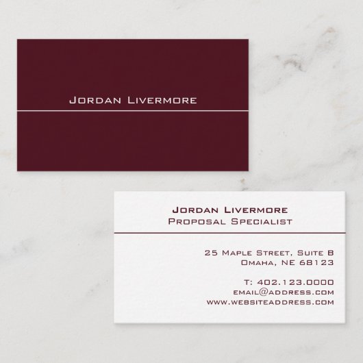 Beruflich, einfach, einfach, einfach, einfach, Mar Visitenkarte (Vorne/Hinten)