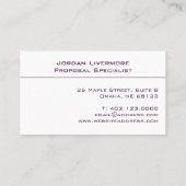 Beruflich, einfach, einfach, einfach, pflaumenförm visitenkarte (Rückseite)