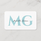 Beruflich Einfache Aqua Blue Minimal Moderne Visitenkarte (Vorderseite)