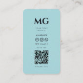 Beruflich Einfache Aqua Blue Minimal Moderne Visitenkarte (Rückseite)