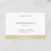 Beruflich Einfache Elegante Gold Weiß Moderne Cool Visitenkarte (Rückseite)