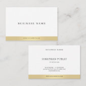 Beruflich Einfache Elegante Gold Weiß Moderne Cool Visitenkarte (Vorne/Hinten)