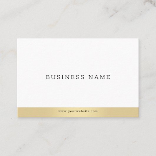 Beruflich Einfache Elegante Gold Weiß Moderne Cool Visitenkarte (Vorderseite)