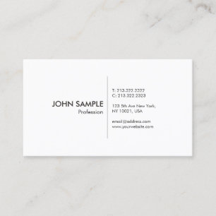 Beruflich Einfache Elegante Weiß Moderne Visitenkarte