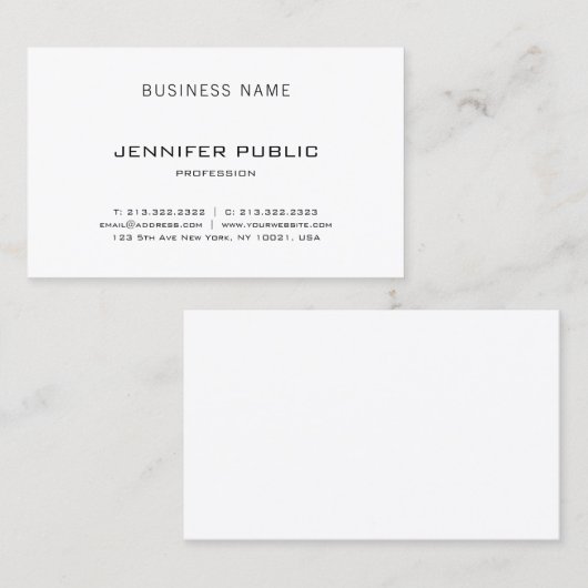 Beruflich Einfache Moderne Elegante Schlichte Luxu Visitenkarte (Vorne/Hinten)