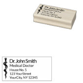 Beruflich Einfaches Asclepius Medizinisches Schwar Gummistempel (Stempel)