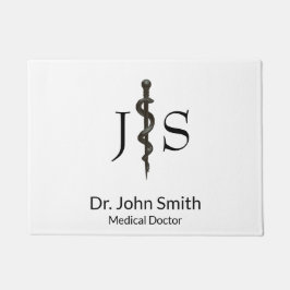 Beruflich Einfaches medizinisches Asclepius Schwar Fußmatte