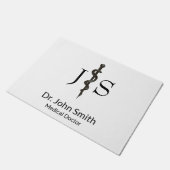 Beruflich Einfaches medizinisches Asclepius Schwar Fußmatte (Schrägansicht)