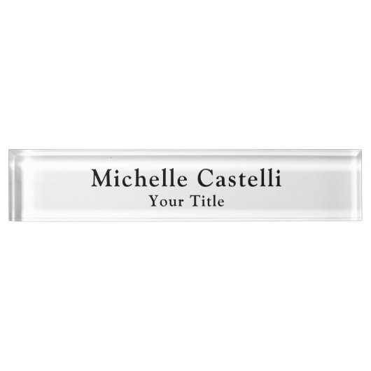 Beruflich Einzigartig klassisch einfach Schwarz-we Namensplakette (Vorderseite)
