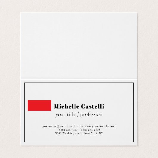 Beruflich Einzigartig klassisch einfach Visitenkarten (Außenseite Aufgefaltet)