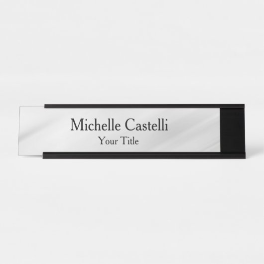 Beruflich Einziges Klassisches Grau Schreibtischnamensplakette (Vorderseite )