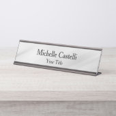 Beruflich Einziges Klassisches Grau Schreibtischnamensplakette (Vorderseite )