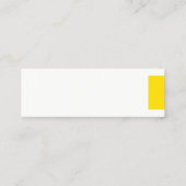 Beruflich Elegant Creative White Yellow Schlicht Mini Visitenkarte (Rückseite)