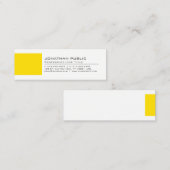Beruflich Elegant Creative White Yellow Schlicht Mini Visitenkarte (Vorne/Hinten)