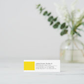 Beruflich Elegant Creative White Yellow Schlicht Mini Visitenkarte (Stehend Vorderseite)