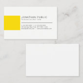 Beruflich Elegant Creative White Yellow Schlicht Visitenkarte (Vorne/Hinten)