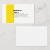 Beruflich Elegant Creative White Yellow Schlicht Visitenkarte (Vorne/Hinten)