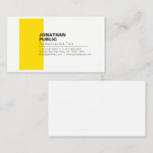 Beruflich Elegant Creative White Yellow Schlicht Visitenkarte (Vorne/Hinten)