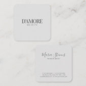 Beruflich Elegant Einfach Minimal grau und weiß Quadratische Visitenkarte (Vorne/Hinten)