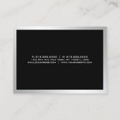 Beruflich Elegant Einfach Schlicht Modernes Silber Visitenkarte (Rückseite)