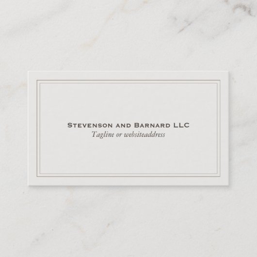 Beruflich Elegant Einfaches Schlichtes Beige Visitenkarte (Vorderseite)