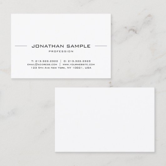 Beruflich Elegant Minimalistisch Modern einfach Visitenkarte (Vorne/Hinten)