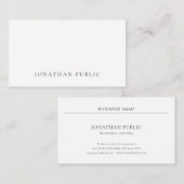 Beruflich Elegant Minimalistisches Weiß Moderne Visitenkarte (Vorne/Hinten)