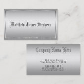 Beruflich Elegant Moderne Silbermetallische EU Visitenkarte (Vorne/Hinten)