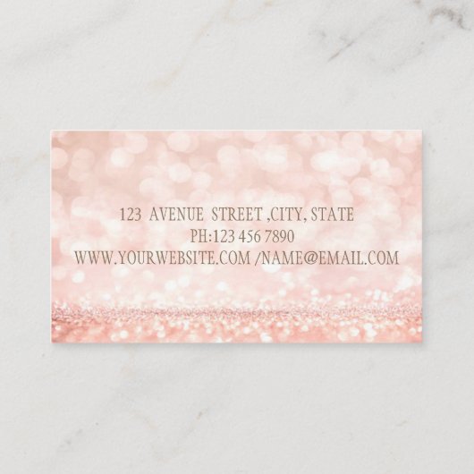 Beruflich Elegant Moderner Glitzer Bokeh Visitenkarte (Rückseite)