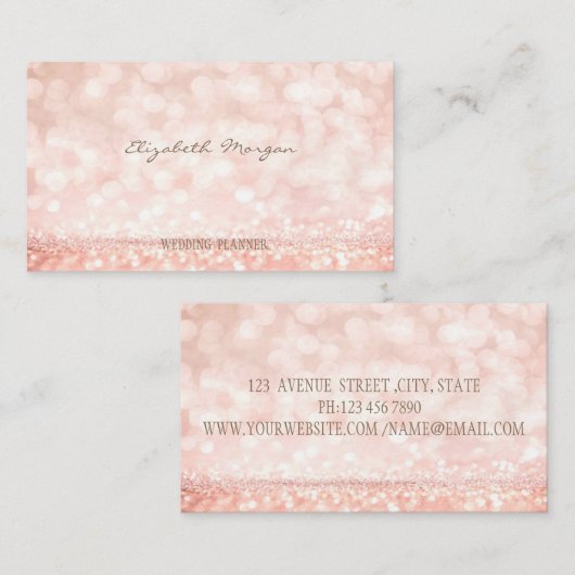 Beruflich Elegant Moderner Glitzer Bokeh Visitenkarte (Vorne/Hinten)
