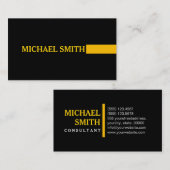 Beruflich Elegant Modernes Amber Schlicht Schwarz Visitenkarte (Vorne/Hinten)