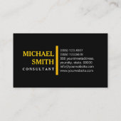 Beruflich Elegant Modernes Amber Schlicht Schwarz Visitenkarte (Rückseite)