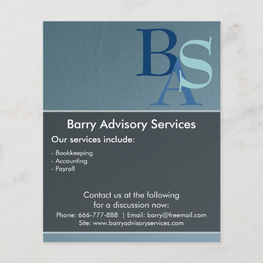 Beruflich Elegant Modernes Blau Einfach Flyer (Vorne)