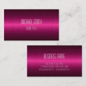 Beruflich Elegant Modernes dunkles Hot Pink Visitenkarte (Vorne/Hinten)