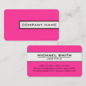 Beruflich Elegant Modernes Hot Pink Minimalistisch Visitenkarte (Vorne/Hinten)