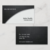 Beruflich Elegant Modernes Metall Schwarz-weiß Visitenkarte (Vorne/Hinten)