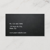 Beruflich Elegant Modernes Metall Schwarz-weiß Visitenkarte (Rückseite)