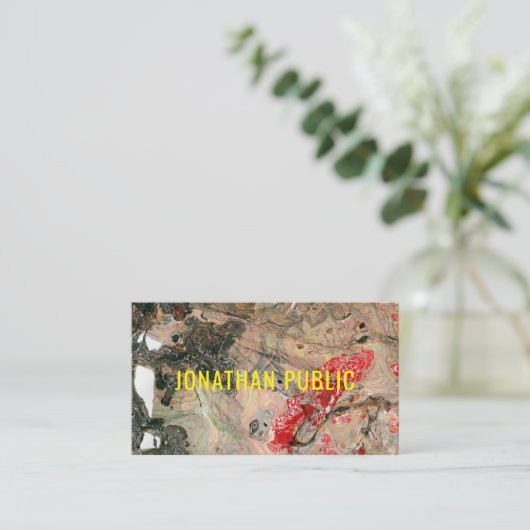 Beruflich Elegant Modernes Rotes Brown Abstrakt Visitenkarte (Stehend Vorderseite)