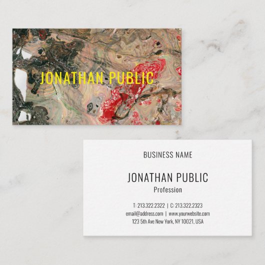 Beruflich Elegant Modernes Rotes Brown Abstrakt Visitenkarte (Vorne/Hinten)