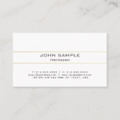 Beruflich Elegant Modernes Schlichtes Gold Weiß Visitenkarte (Vorderseite)