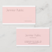Beruflich Elegant Modernes, Schlichtes Rosa Visitenkarte (Vorne/Hinten)