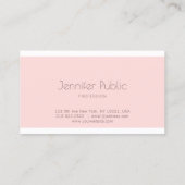 Beruflich Elegant Modernes, Schlichtes Rosa Visitenkarte (Rückseite)