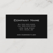 Beruflich Elegant Modernes Schwarz und Silber Visitenkarte (Rückseite)