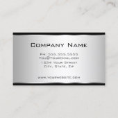 Beruflich Elegant Modernes Schwarz und Silber Visitenkarte (Rückseite)