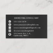 Beruflich Elegant Modernes Schwarz und Weiß Visitenkarte (Rückseite)