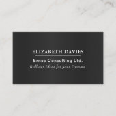 Beruflich Elegant Modernes Schwarz und Weiß Visitenkarte (Vorderseite)