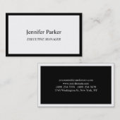Beruflich Elegant Modernes Schwarz-weiß Visitenkarte (Vorne/Hinten)