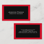 Beruflich Elegant Modernes Schwarzes Rot Stilvoll Visitenkarte (Vorne/Hinten)