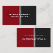 Beruflich Elegant Modernes Schwarzes Rot Stilvoll Visitenkarte (Vorne/Hinten)