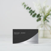 Beruflich Elegant Modernes Silberschwarz Visitenkarte (Stehend Vorderseite)